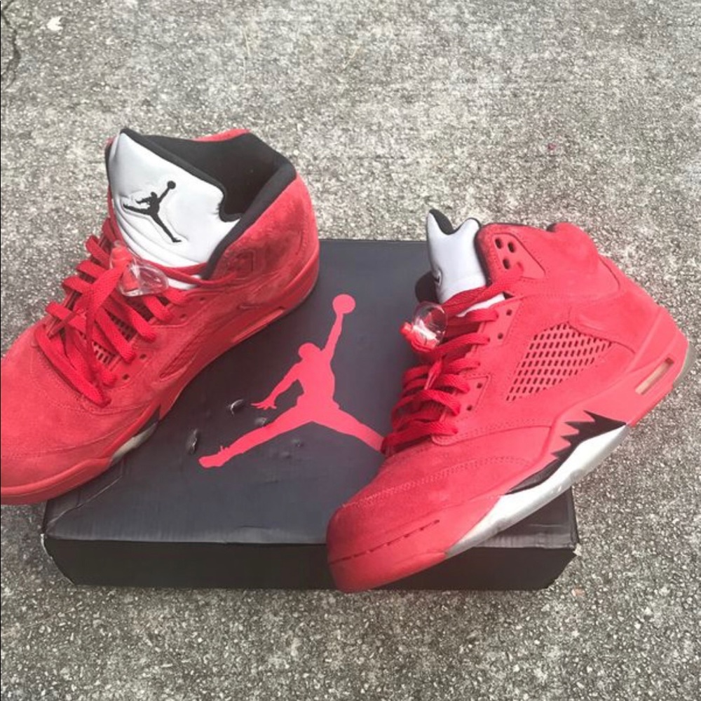 Jordan 5 red suede/university red
